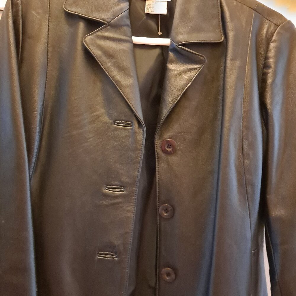 Leather Jacket/With long sleeves